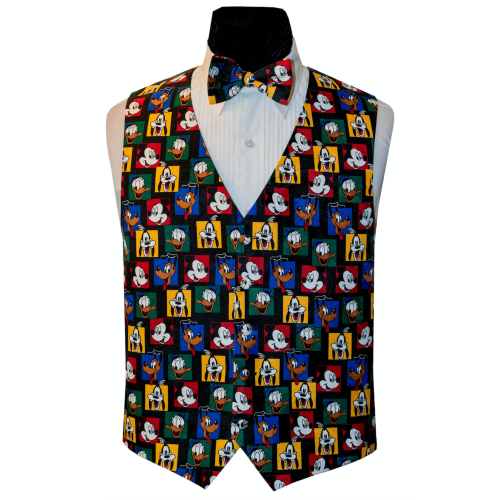 Mickey, Goofy, and Donald Tuxedo Vest and Bow Tie